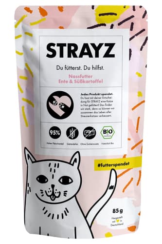 STRAYZ BIO Katze Nassfutter Ente & Süßkartoffel