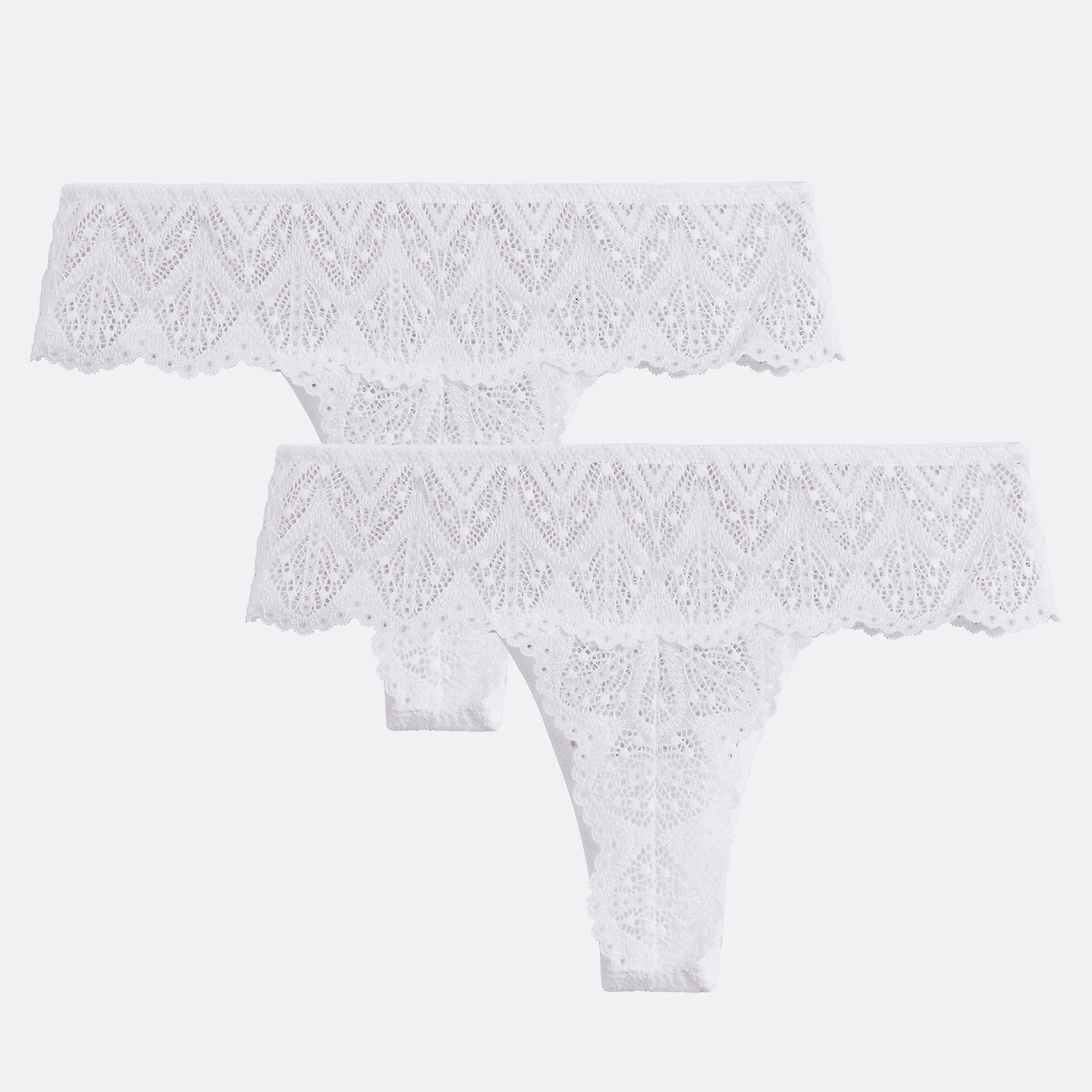 COLEÇÃO LA REDOUTE<br>Conjunto de 2 tangas inteiramente em renda, Lison