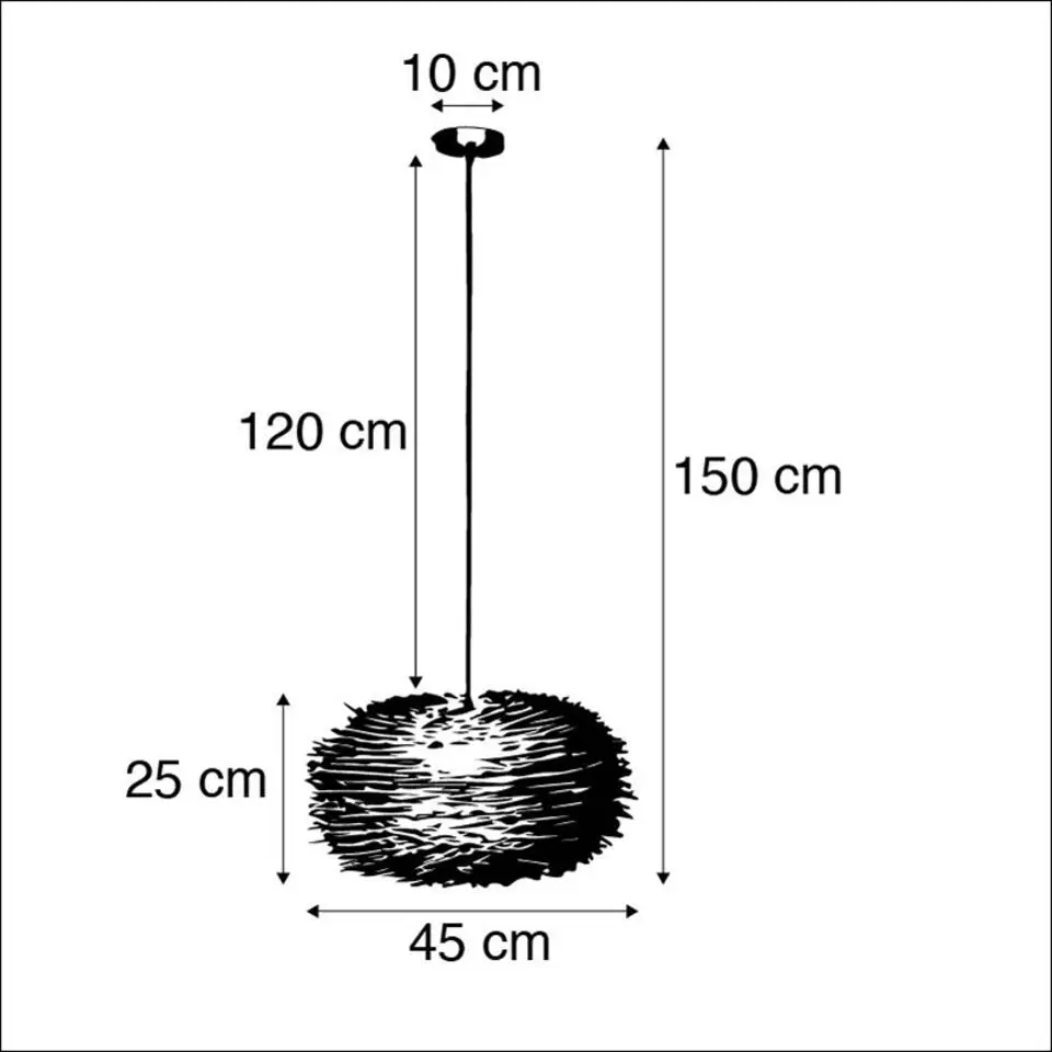 Qazqa hanglampen hatch hl bruin e27