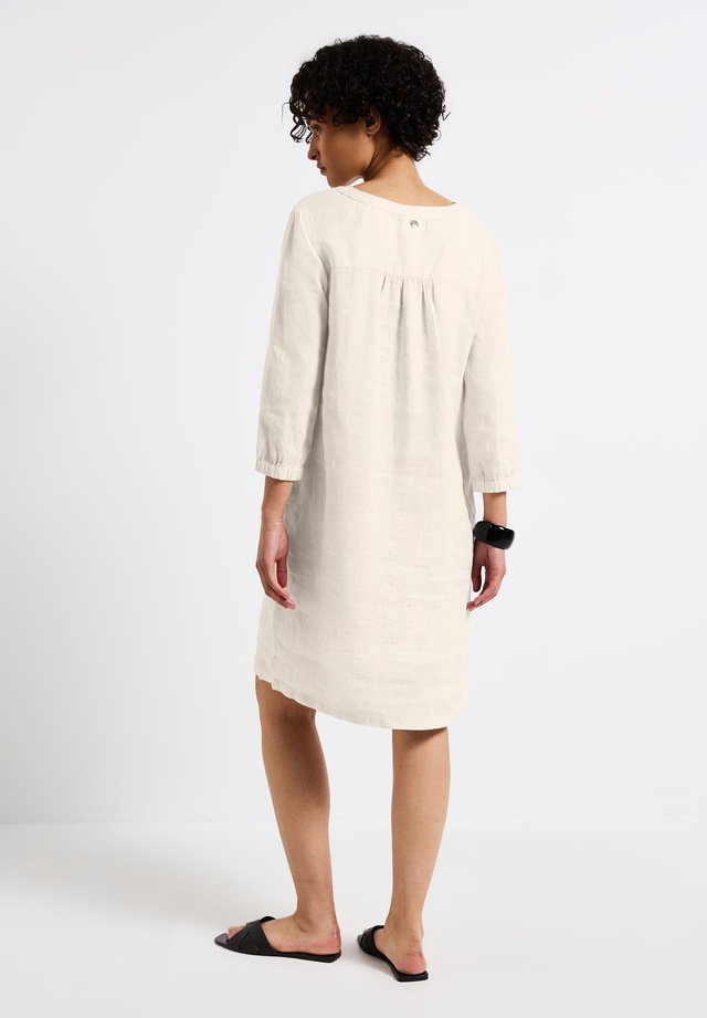 STREET ONE Midikleid Ohne Taschen 3/4-Arm aus Leinen