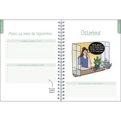 Agenda de bureau Gomargu 21S spiralé - 1 semaine sur 1 page - 15 x 21 cm - Namasté - Exacompta