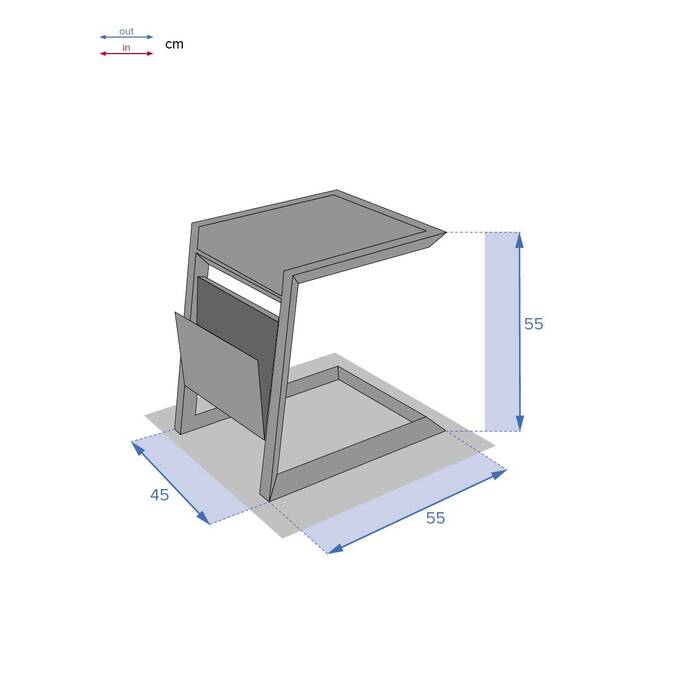 Table d'appoint de jardin carrée ALLURE Graphite