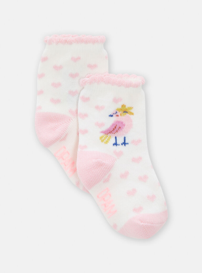 Chaussettes à motif petits curs pour bébé fille
