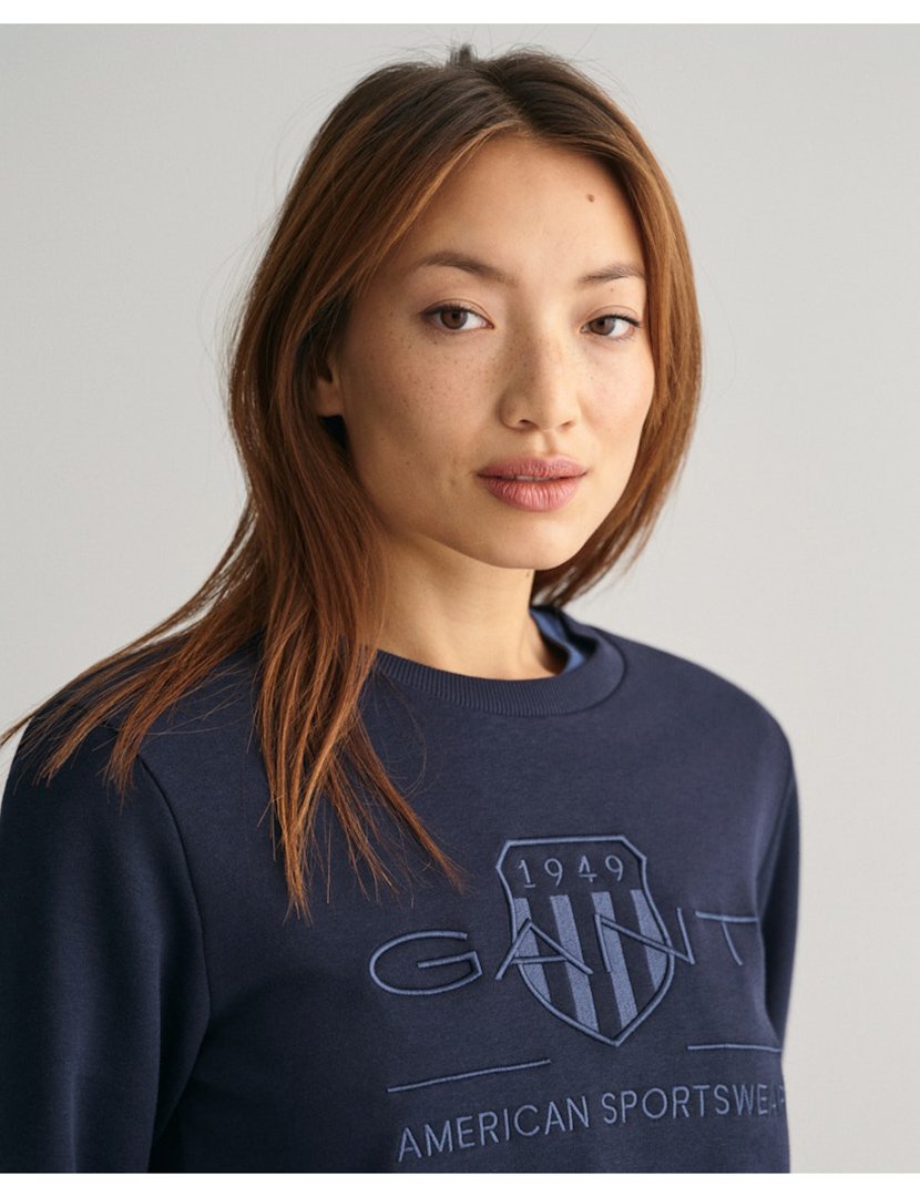 Regular tonal shield sweatshirt Blue