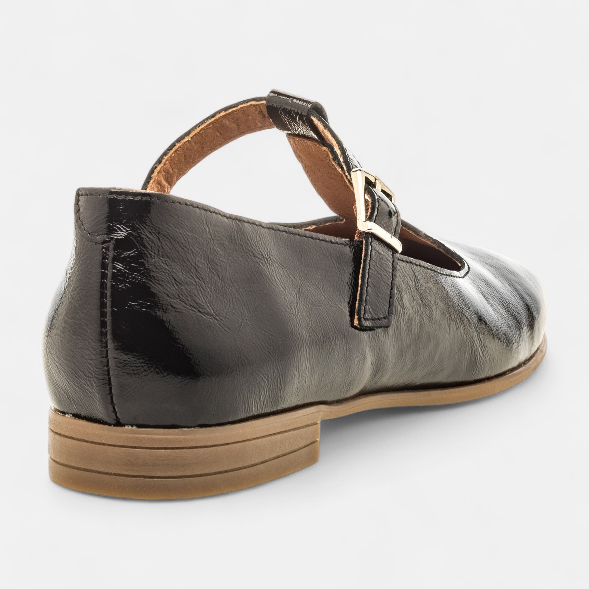 Ballerines Femme en cuir noir vernis