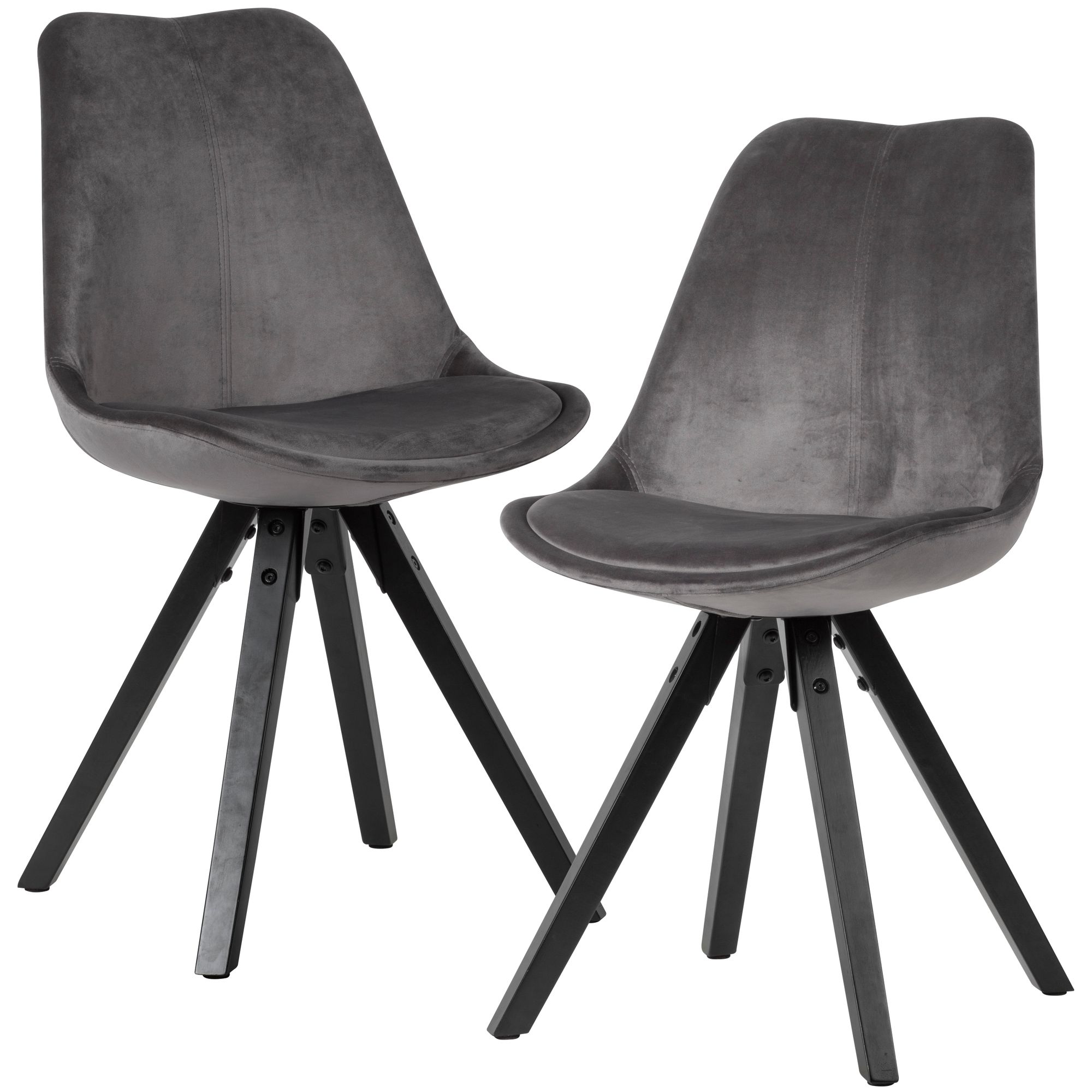 KADIMA DESIGN Esszimmerstuhl LUND: Modernes Design, Stoffbezug, Holzstandbeine, Filzgleiter, einfache Montage.