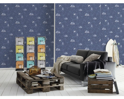 Behangpapier 30489-1 Jongens & Meisjes 2018 Astronaut blauw glow-in-the-dark
