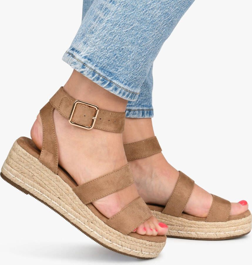 POELMAN Slingback sandalen cappuccino Beige Textiel Sandalen met hak Dames