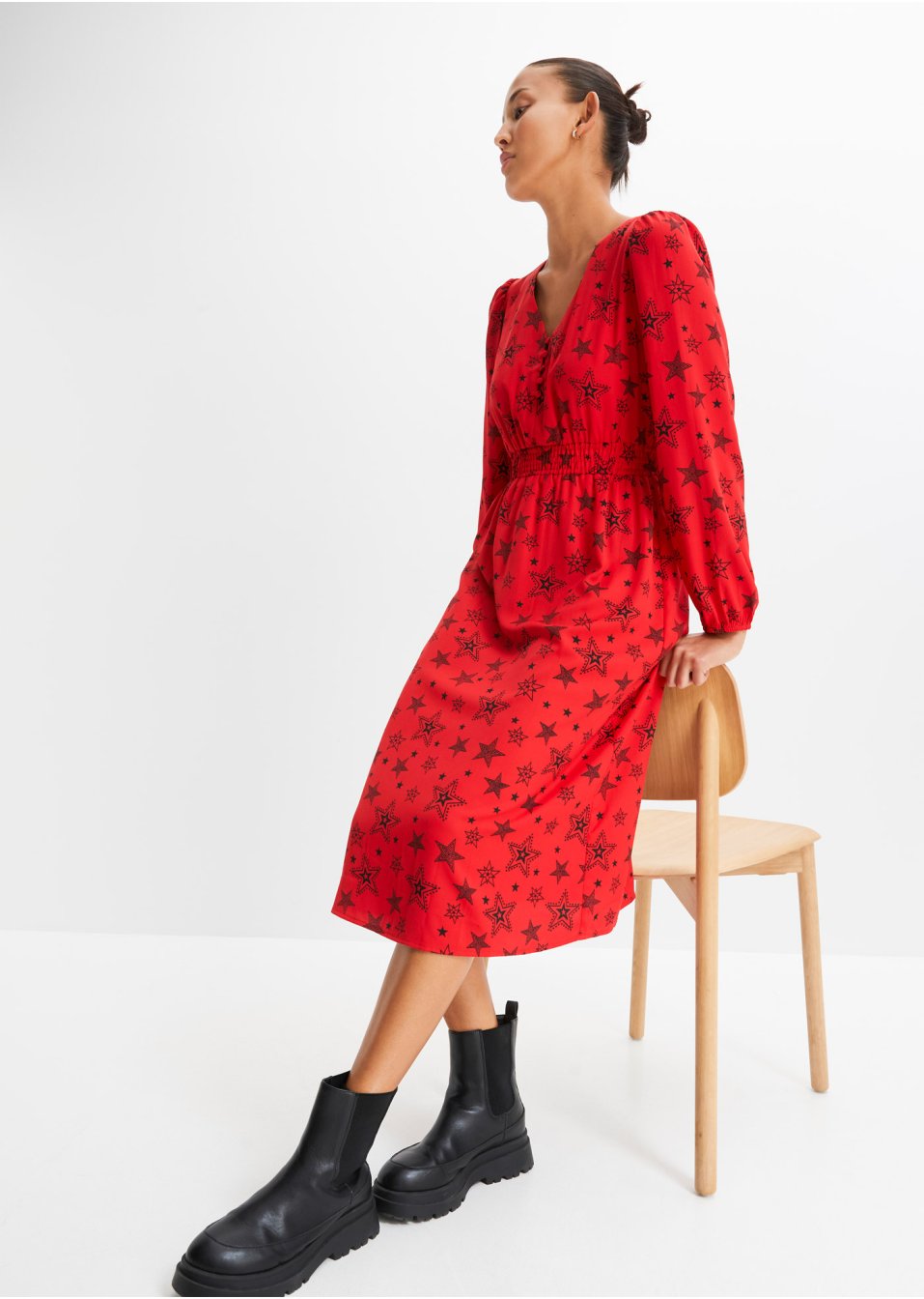 Robe midi à imprimé étoiles