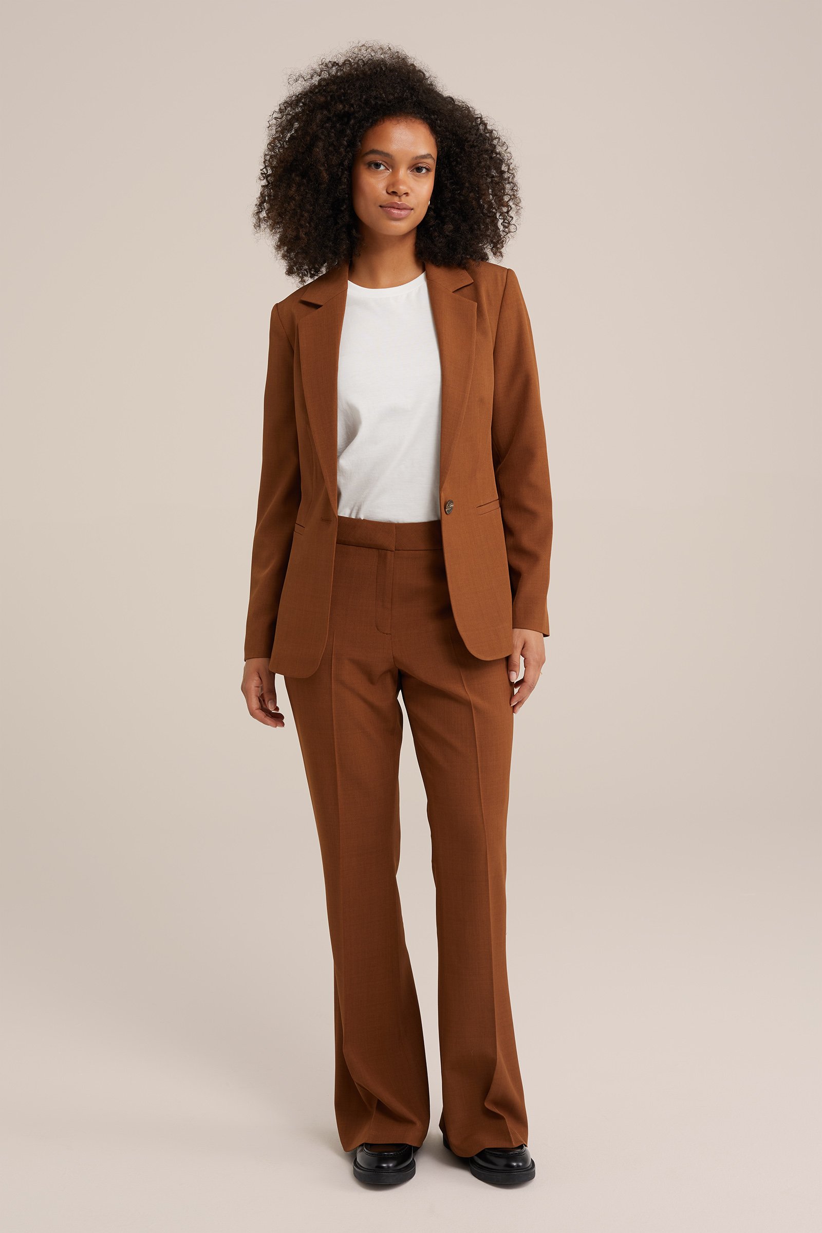 getailleerde blazer WE Fashion Roestbruin