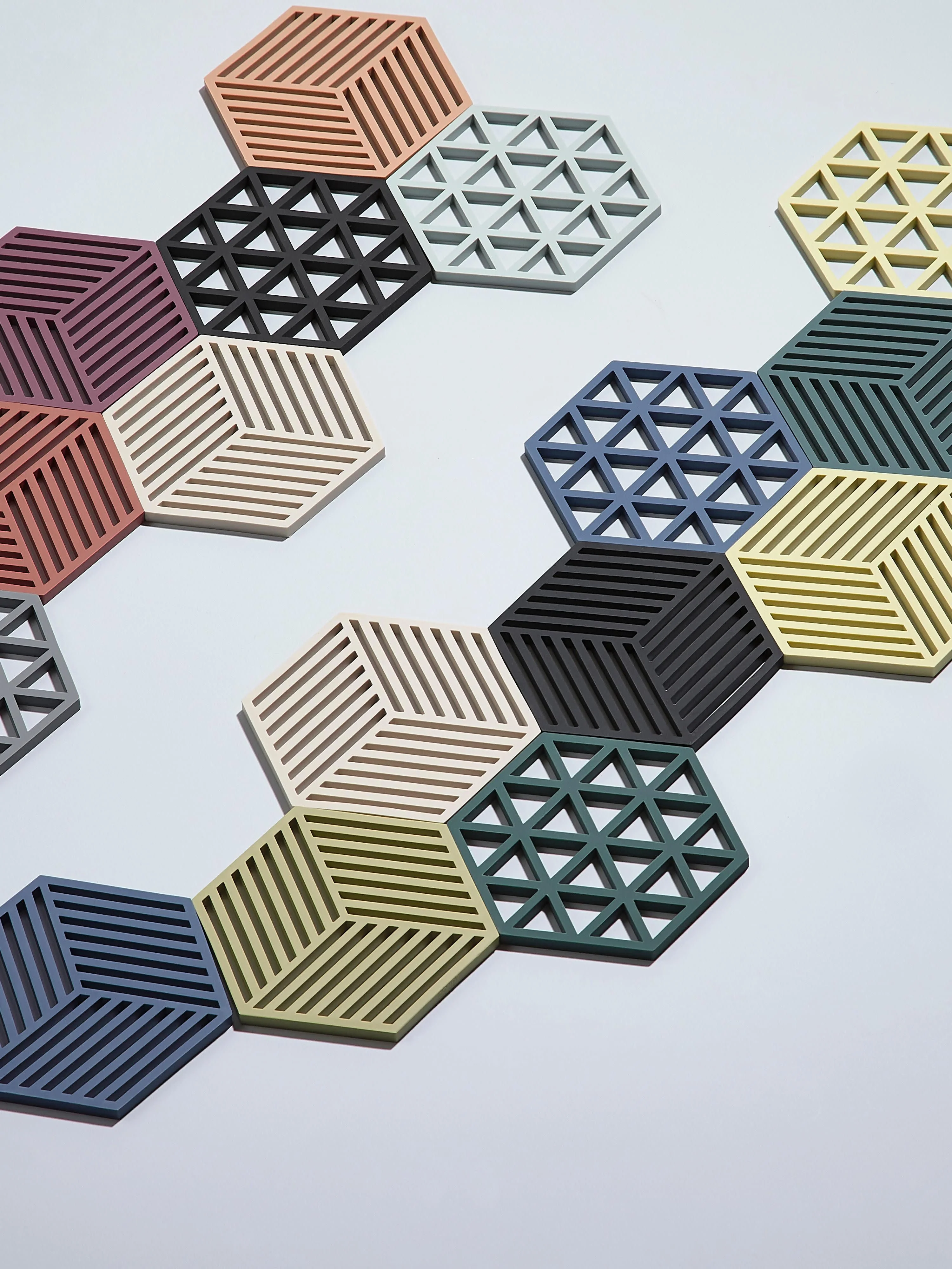 Siliconen panonderzetters Triangles, 2-delig