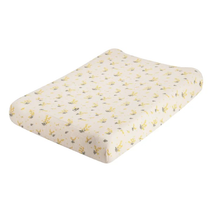 garbo&friends Housse de matelas à langer Mimosa en mousseline de coton