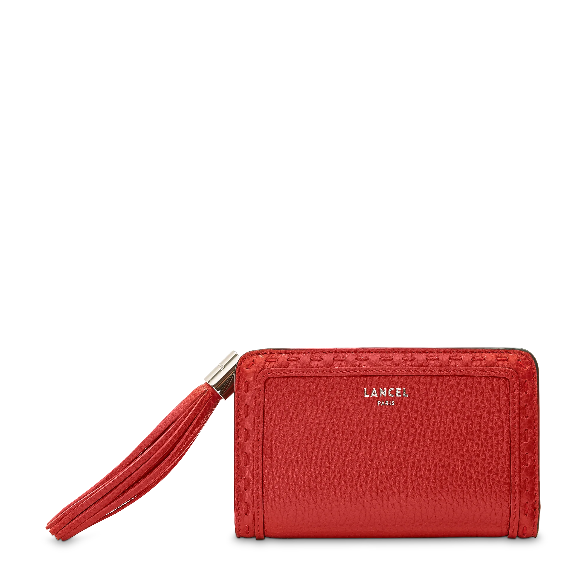 Portefeuille rectangulaire compact zippé Premier Flirt de Lancel-Rouge Lancel