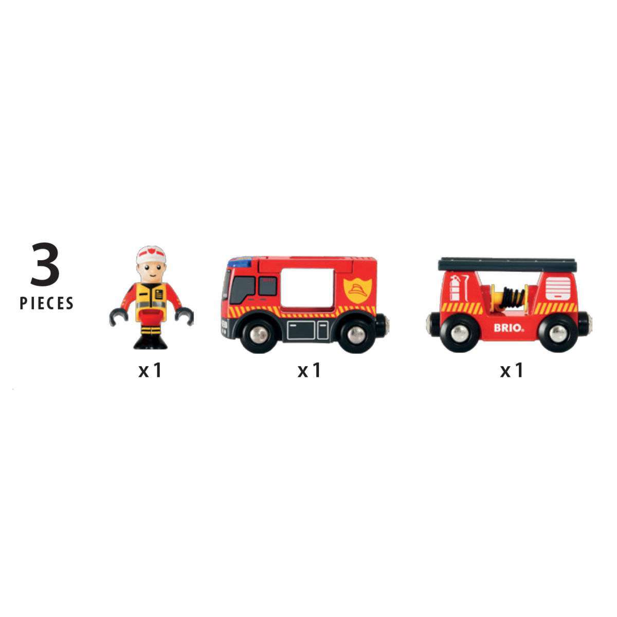 BRIO Spiel Feuerwehr-Leiterfahrzeug mit Licht & Sound