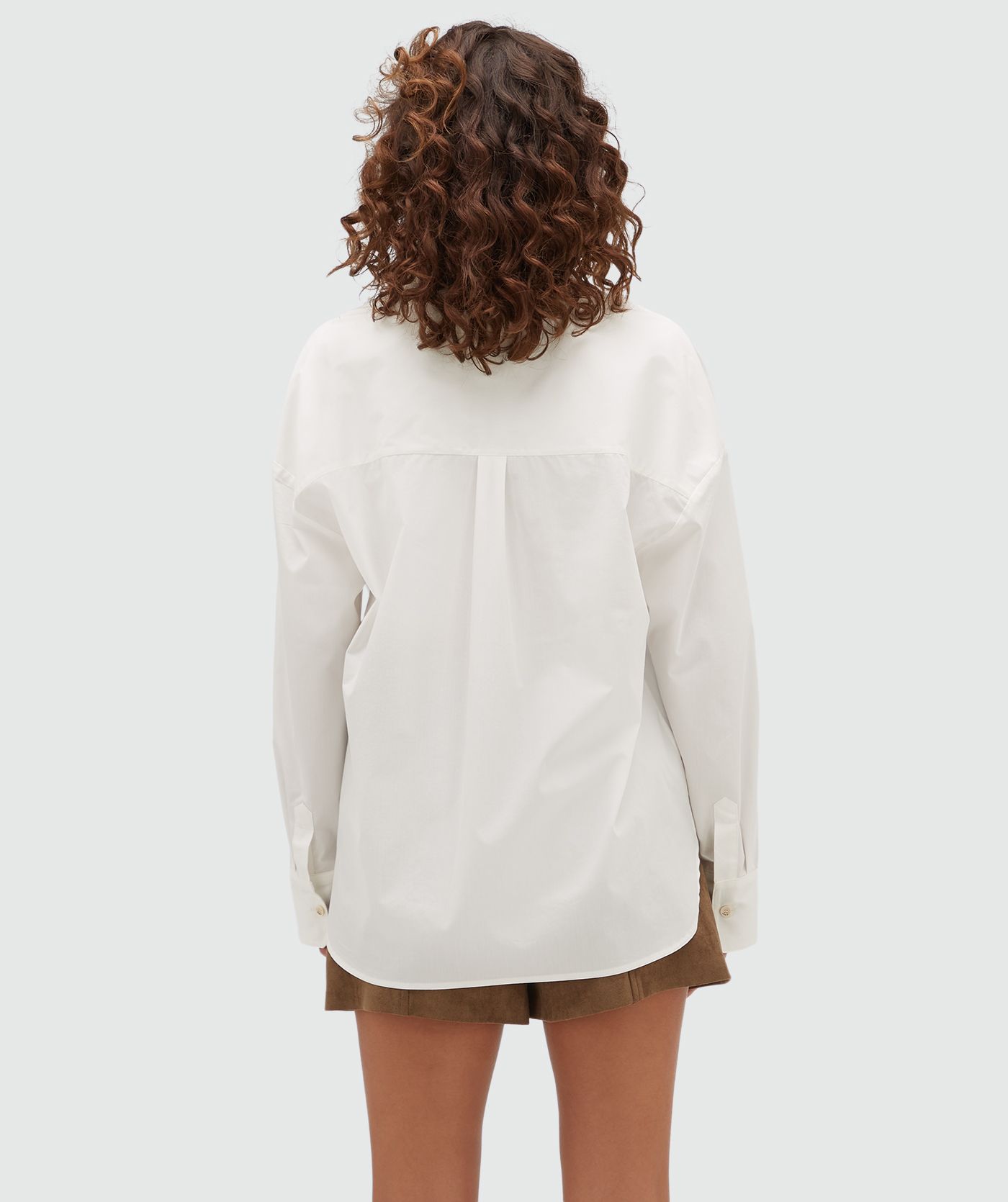 JV-BERDINA oversized blouse met logo - off white