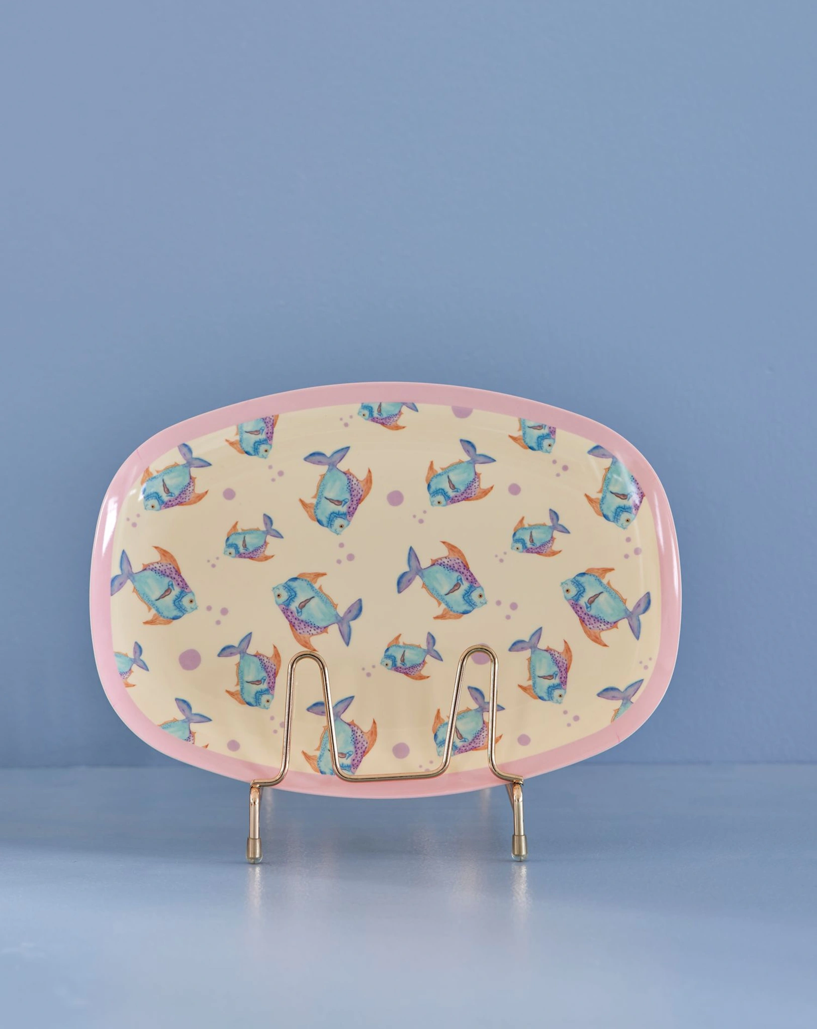 Melamin-Servierteller FISH PRINT in cream