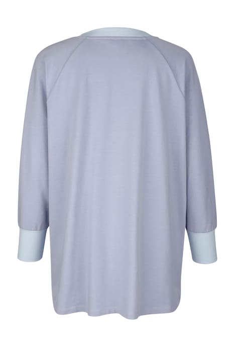 Freizeit-Anzug, Zweiteiler, Langarmshirt mit Print, lange, gerade Hose