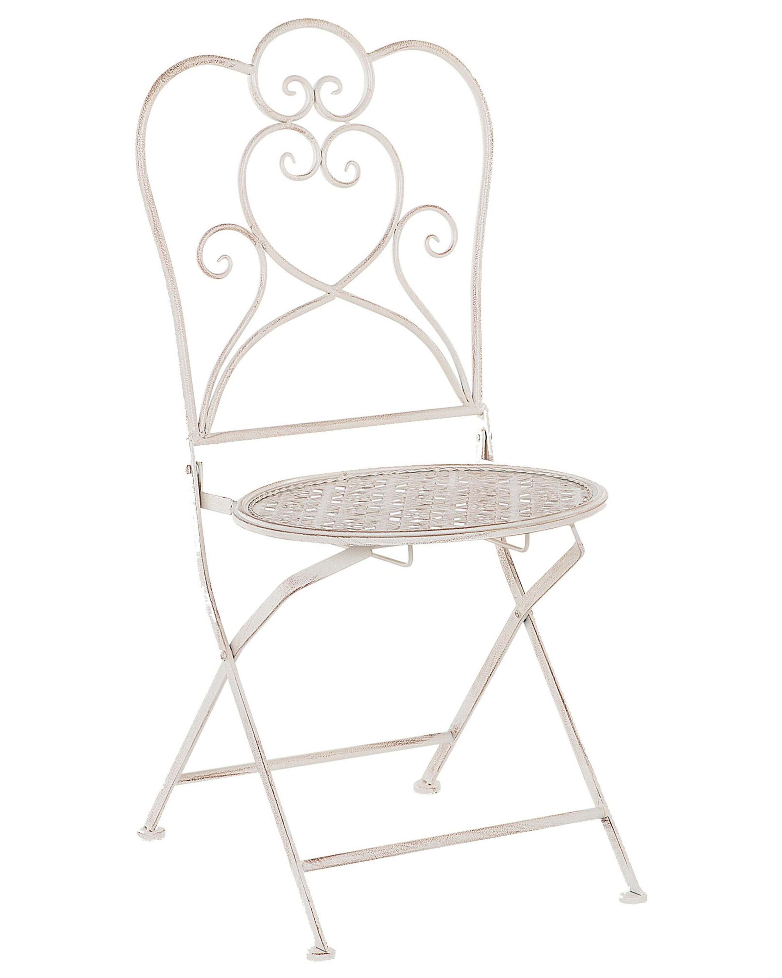 Set van 2 tuinstoelen TRIESTE inklapbaar Metaal Lichtbeige