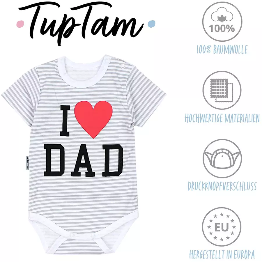TupTam Baby Kurzarm Body mit Aufdruck Spruch 5er Pack mint