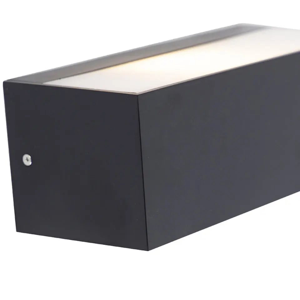 Qazqa wandlampen buiten houks zwart e27