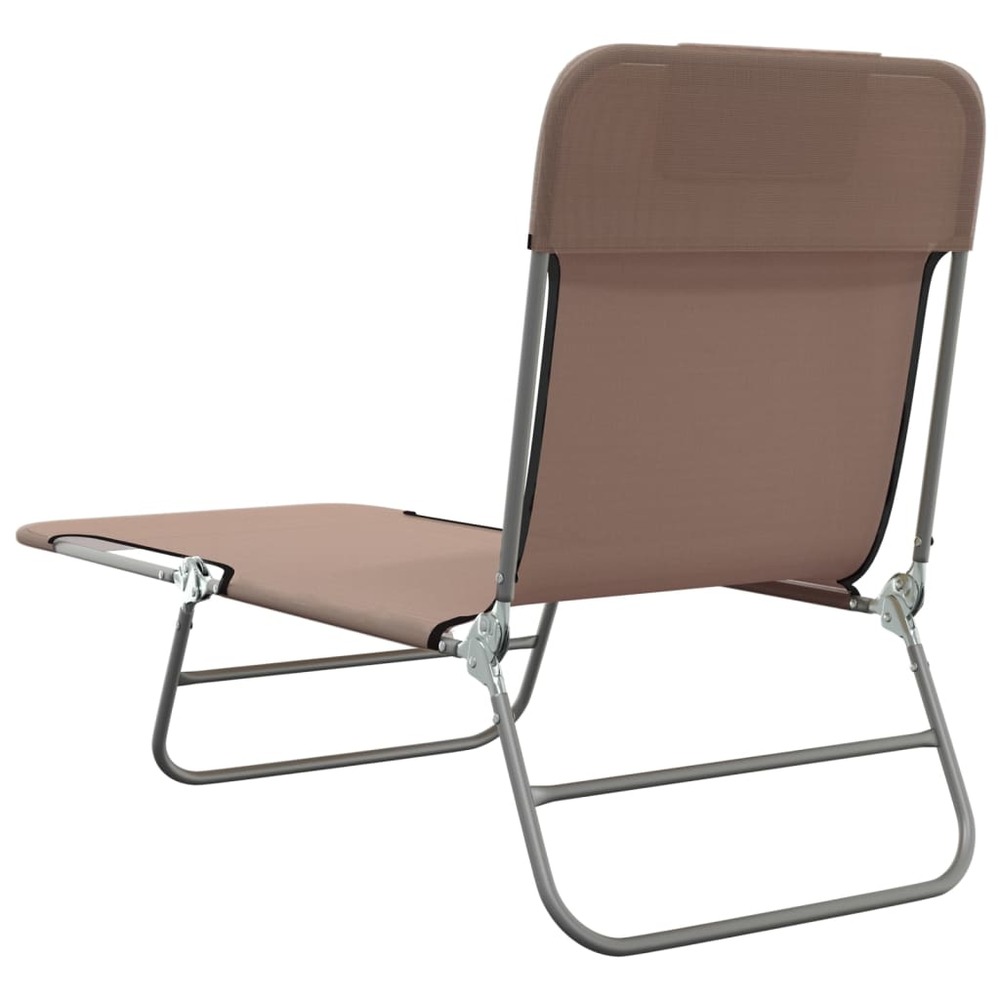 Chaises longues pliables 2 pcs marron textilène et acier