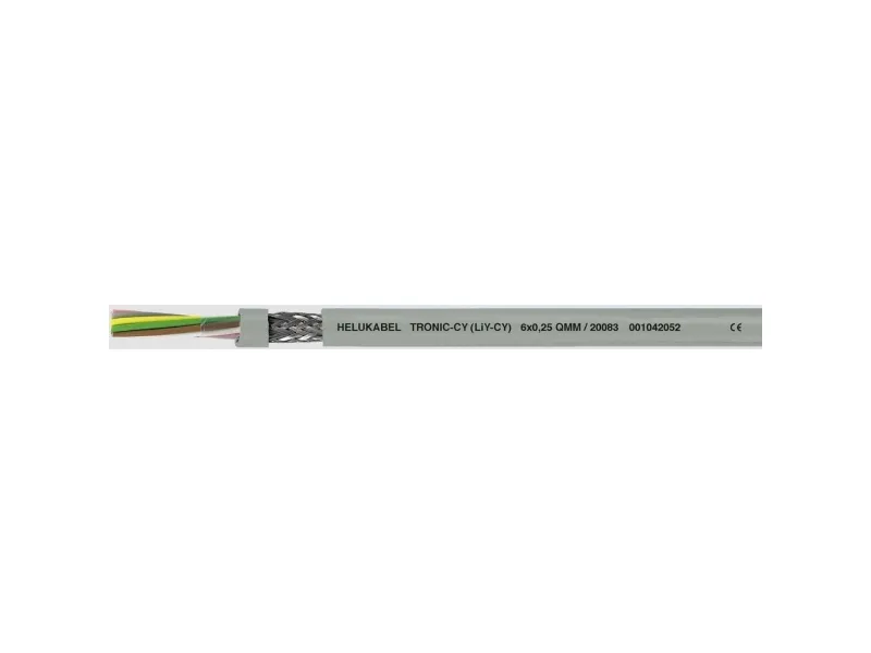 HELUKABEL TRONIC-CY (LiY-CY), Lavspændingskabel, Grå, Polyvinylchlorid (PVC), Cooper, 1 mm², 56 kg/km