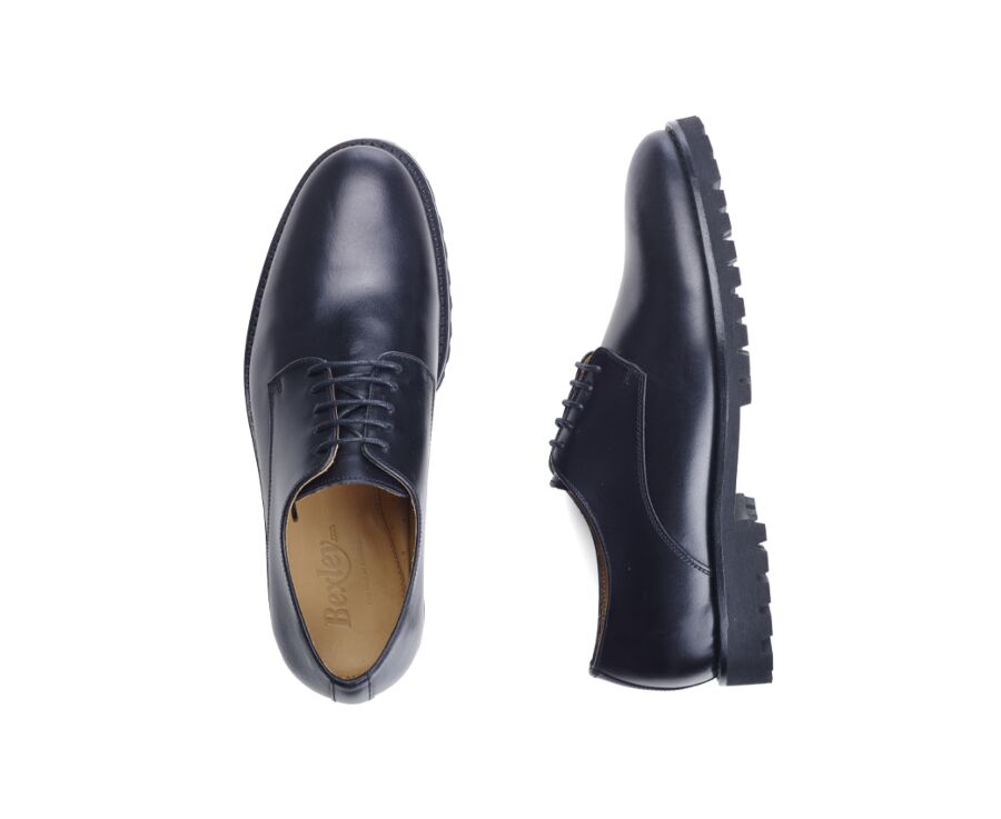 Derbies homme Noir semelle gomme crantée - BUSHEY GOMME