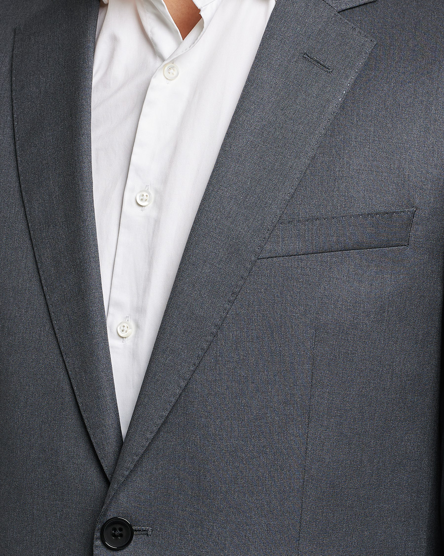 Huge Slim Fit Wool Blazer Dark Grey