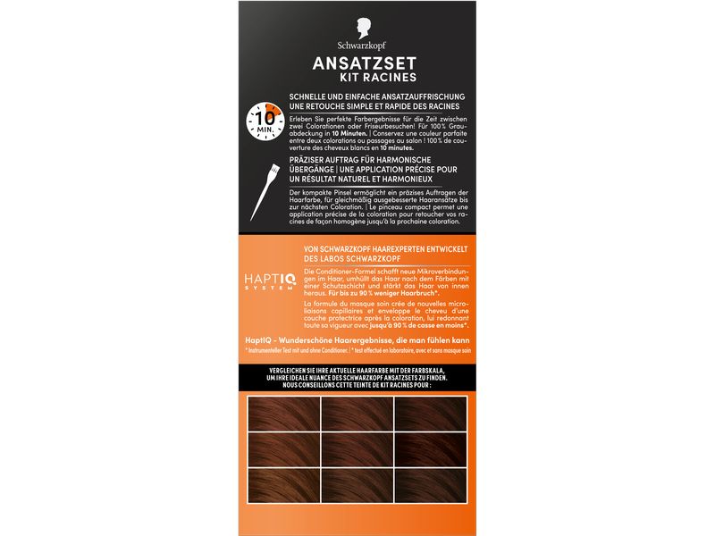 Schwarzkopf ANSATZSET Haarcoloration Rotbraun A3 Permanente Ansatz-Kaschierung verleiht dem Haar harmonische Übergänge