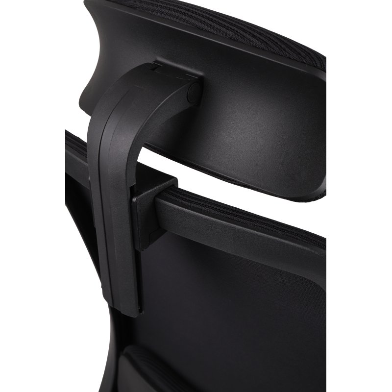 Chaise de bureau ergonomique Nico, tissu et maille, accoudoirs 3D, appui-tête, mécanisme synchrone + réglage profondeur d'assise