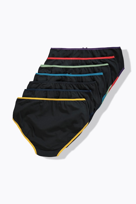 Midislips, 7er-Pack, farbige Einfassungen