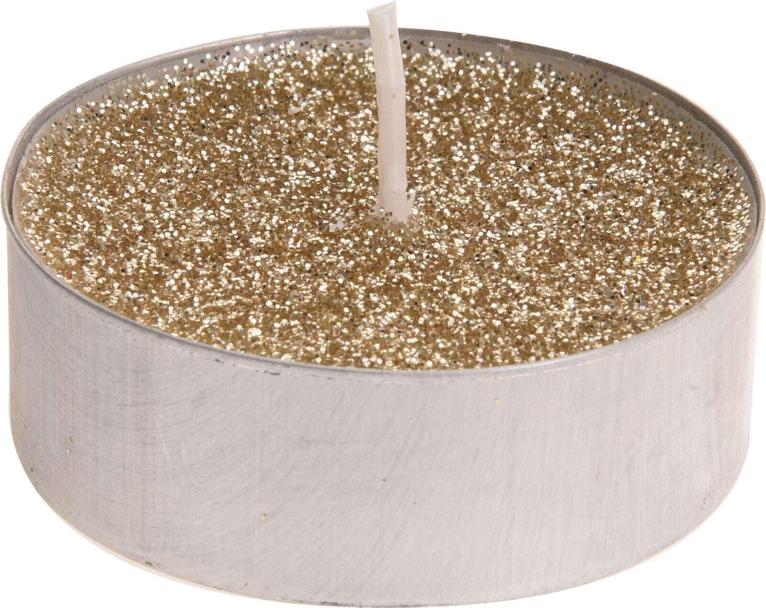 Waxinelicht goud 6 uur D 3,8 cm 8 stuks