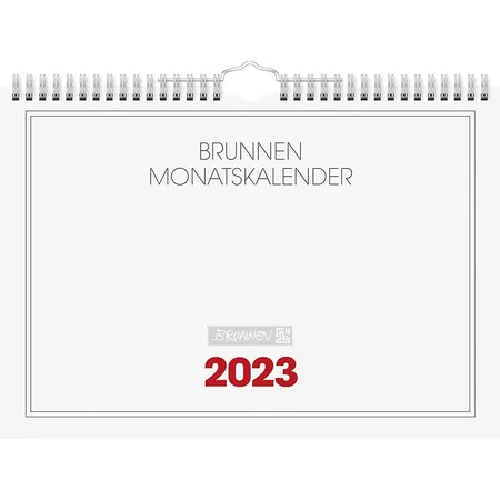 BRUNNEN Monatskalender 2023 A4 quer weiß