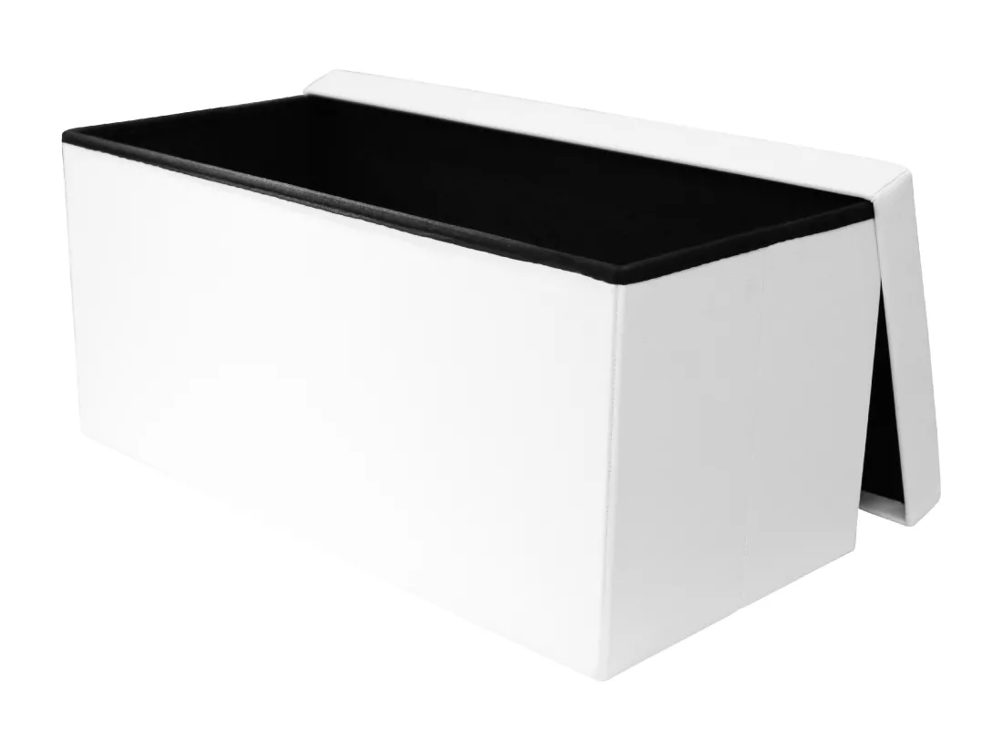Coffre Banc Pliable Pu Blanc