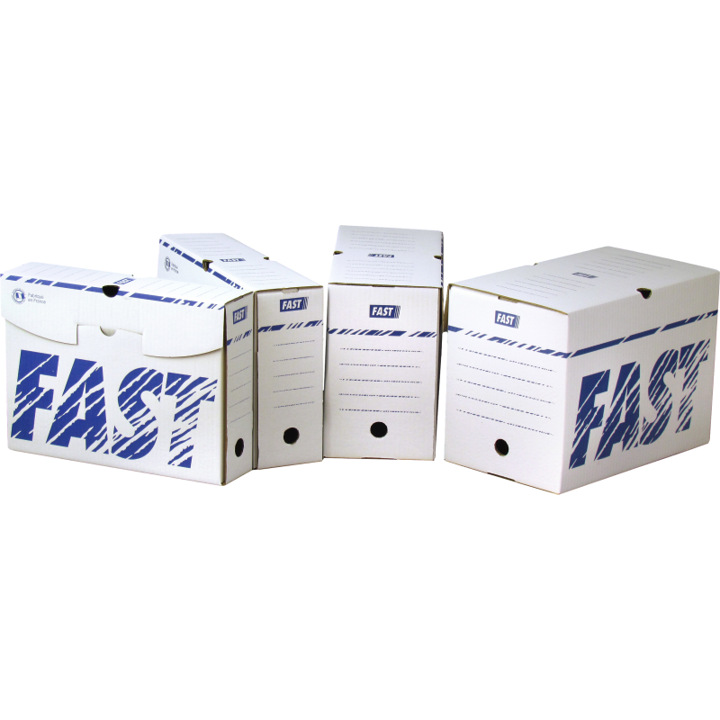10 Boite D'Archivage Fast D20 Manuel Blanc/Bleu
