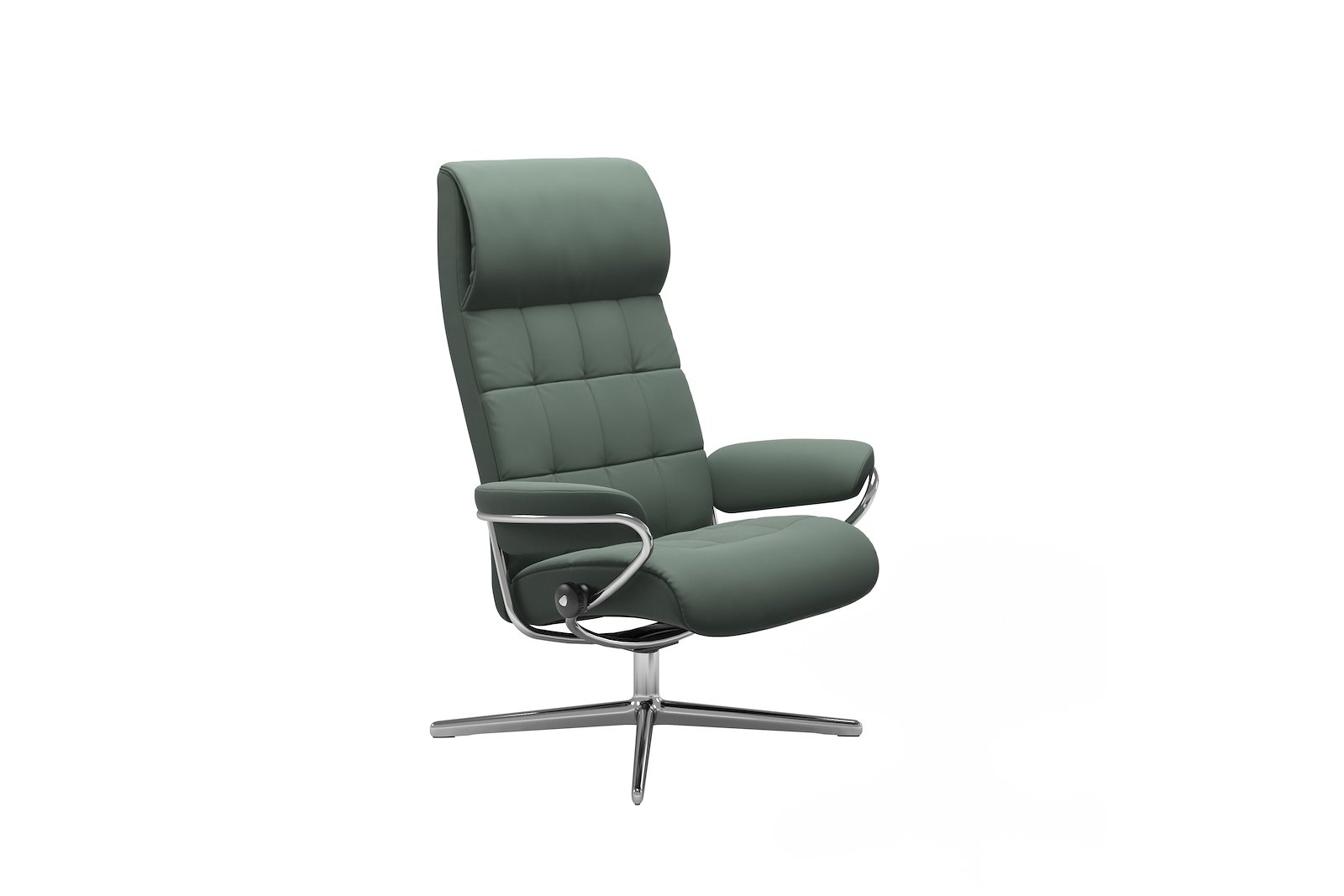 London lenestol Hud Paloma Sage Green - Cross - Chrome