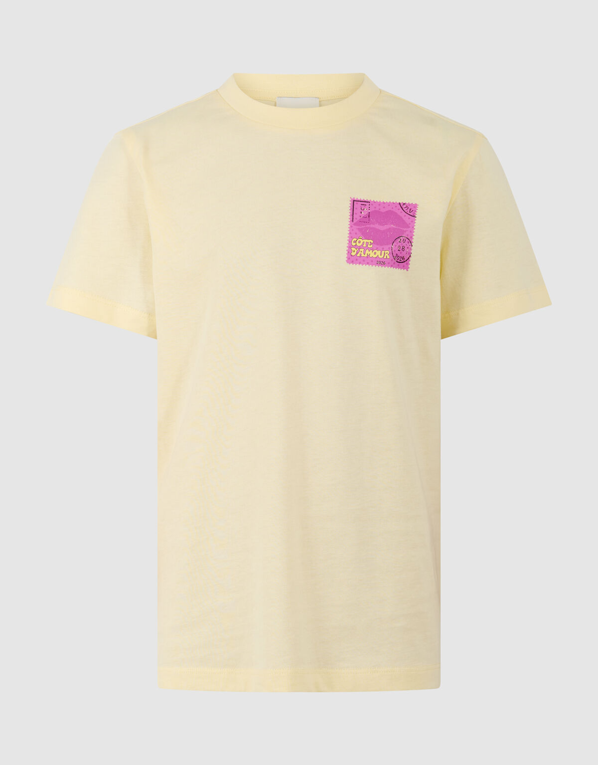 Poststamp Artwork T-shirt Lichtgeel