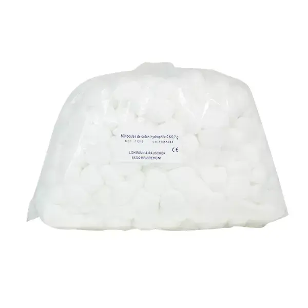 Bolas de algodão absorvente brancas L&R, 500 unidades.