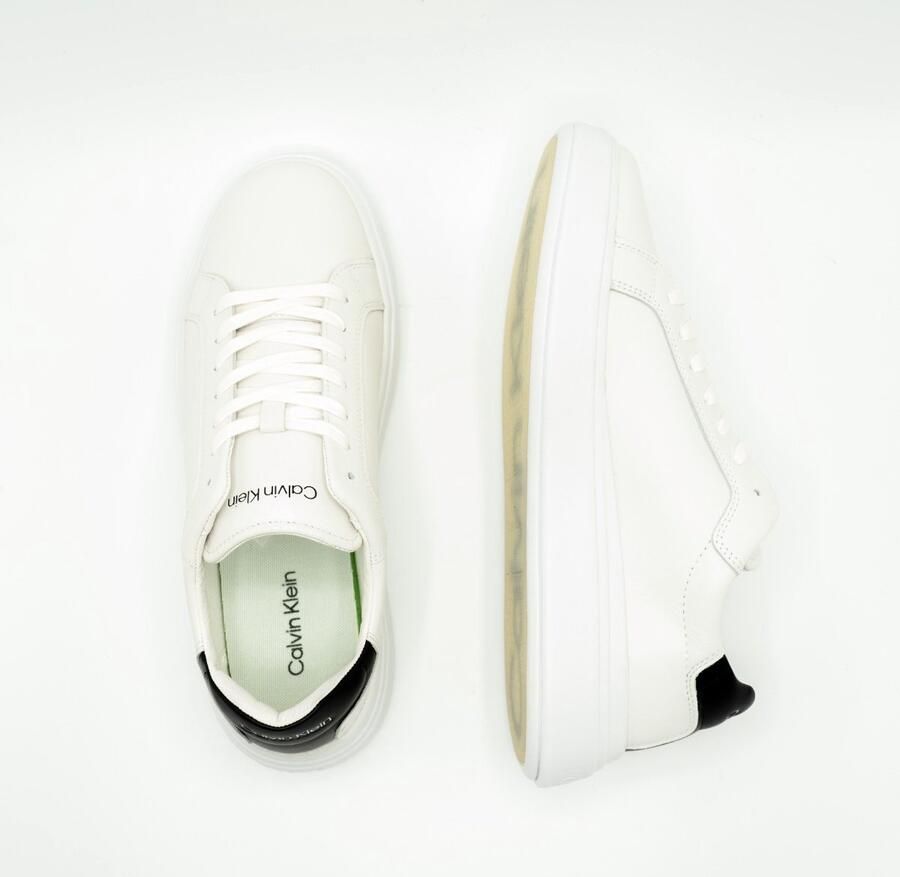 CK Calvin Klein Sneakers van leer met contrastgarnering model 'LACE UP'