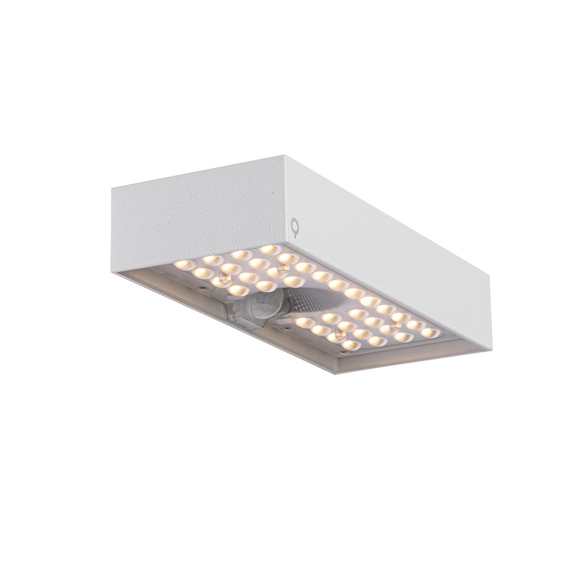 Buiten wandlamp wit met dimlicht en sensor op solar - Kayo