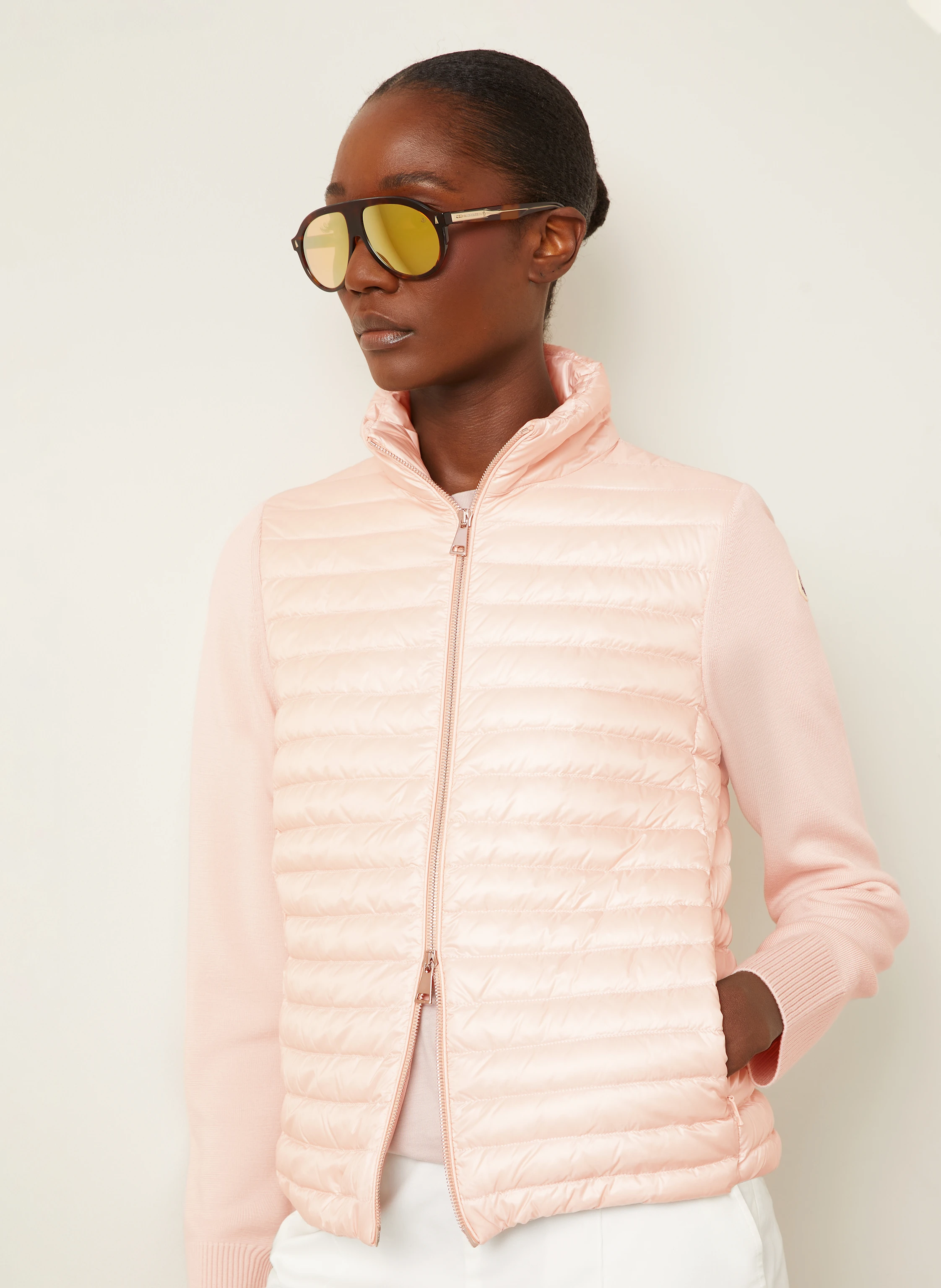 MONCLER Daunenjacke TRICOT im Materialmix