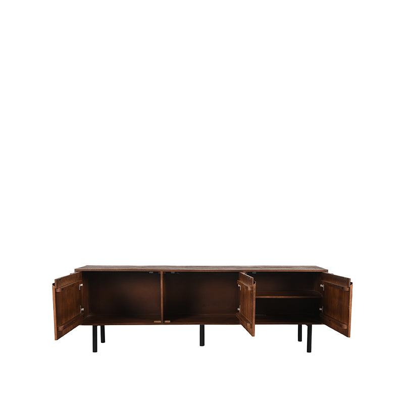 LABEL51 - Tv-Meubel Rio 180 cm - Espresso Mangohout - Zwart Metaal