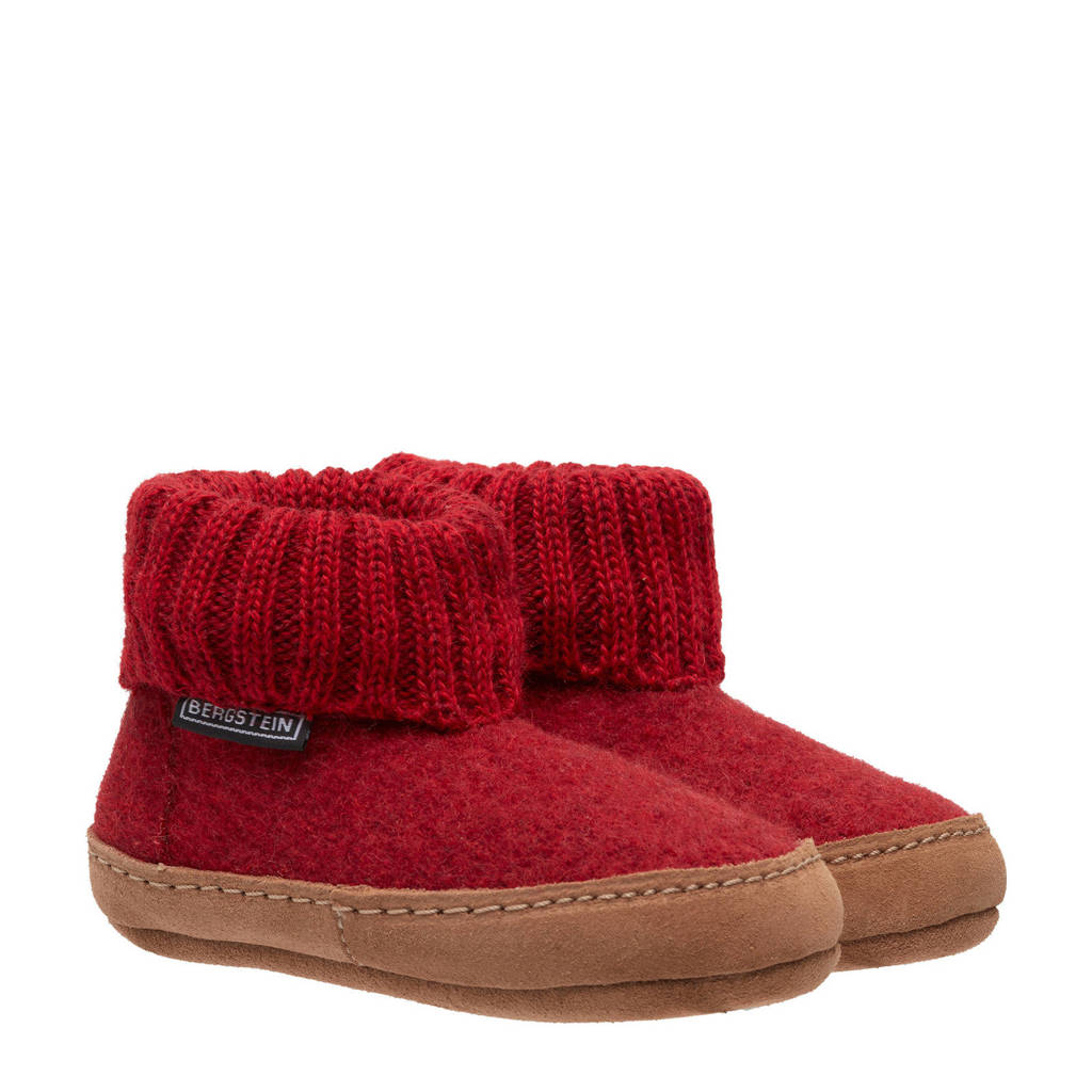 Bergstein wollen pantoffels rood