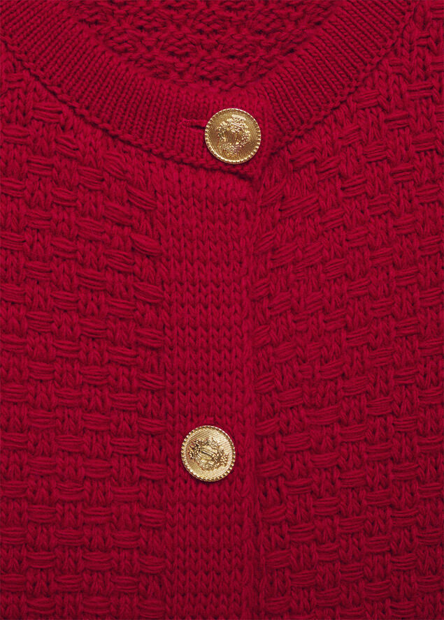 MANGO Knitted jacket. -- CUNA Red