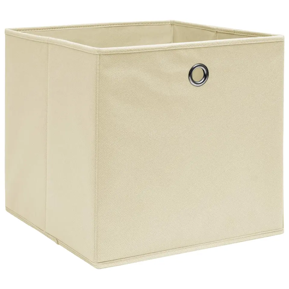 vidaXL - Opbergbox - Crème - Stof - 4 stuks