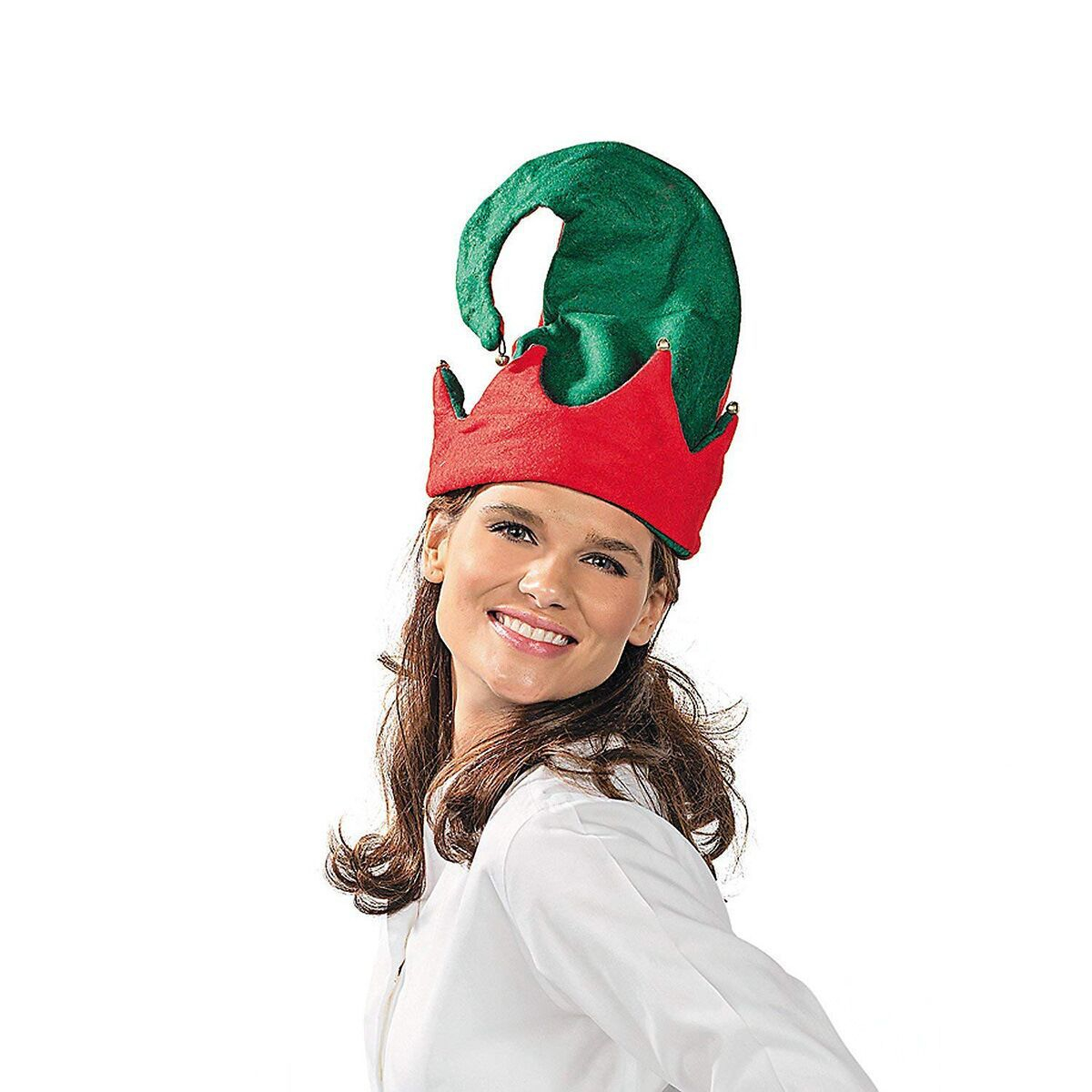 (6er Set) Elfen Mütze Weihnachts Kostüm Zubehör Motto Party Accessoire Fasnachts Foto Requisite - Rot / Grün