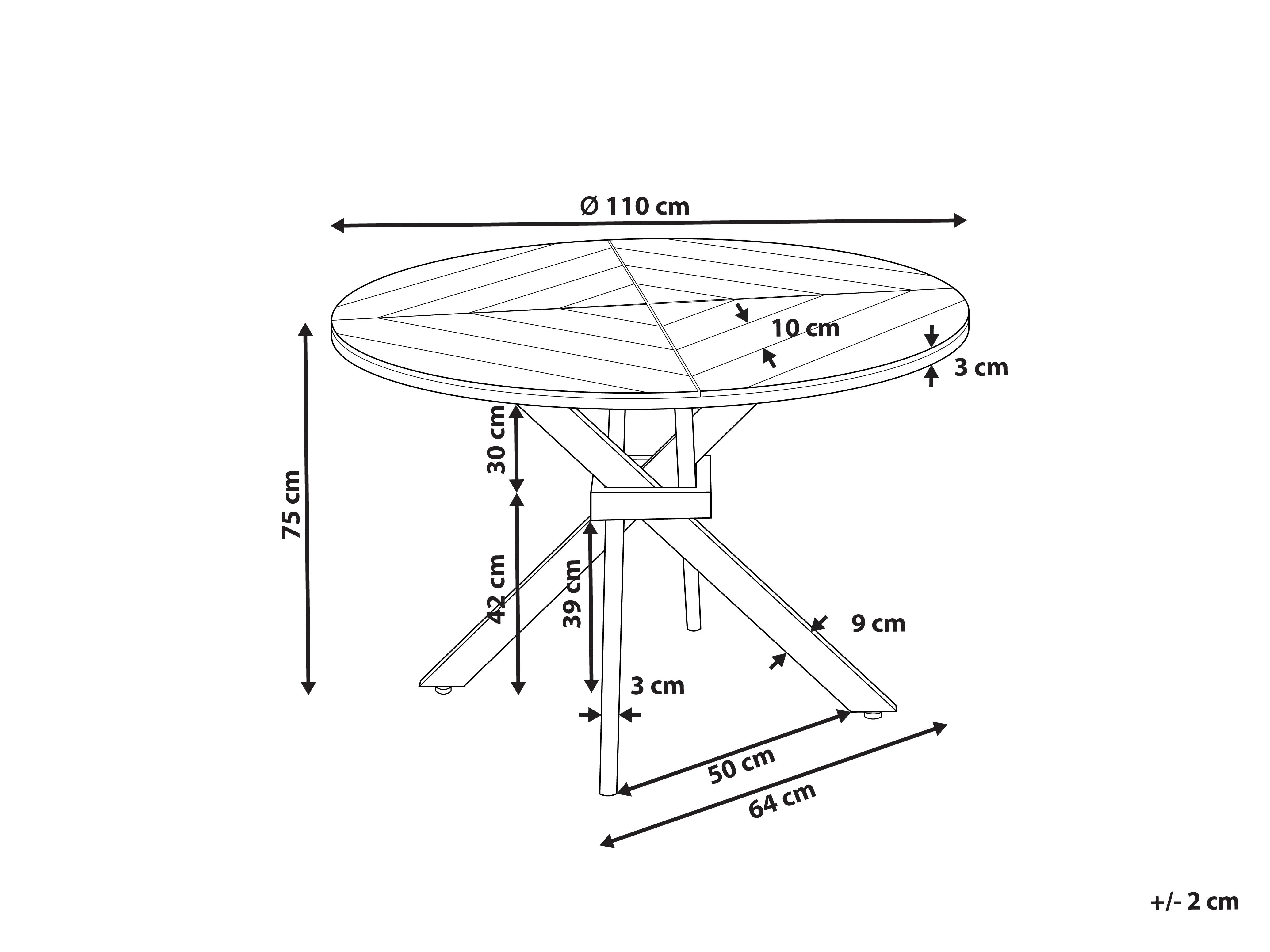 Tuin eettafel LISSONE 110 cm 110 cm Acaciahout Bruin