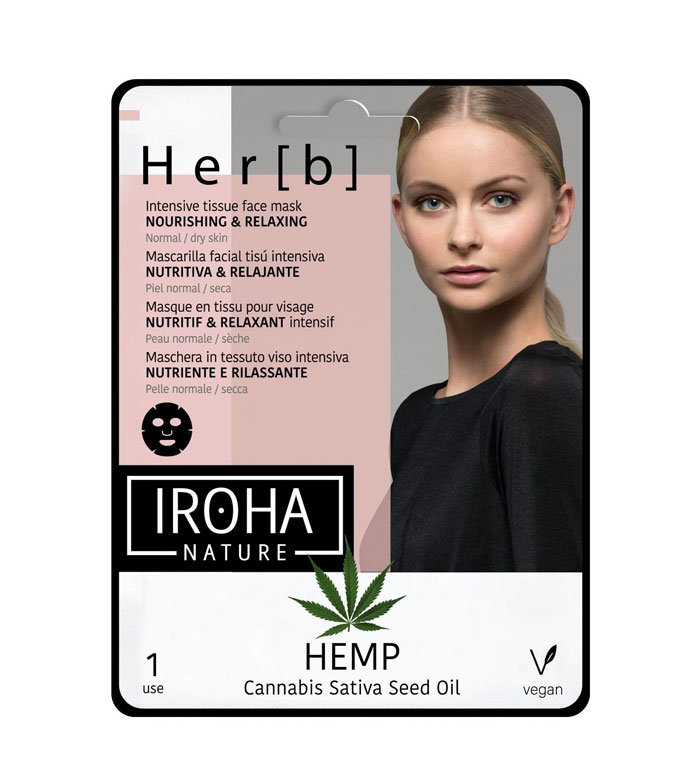 Iroha Nature - *Hemp* - Máscara facial de tecido intensivo - Nutritivo e relaxante