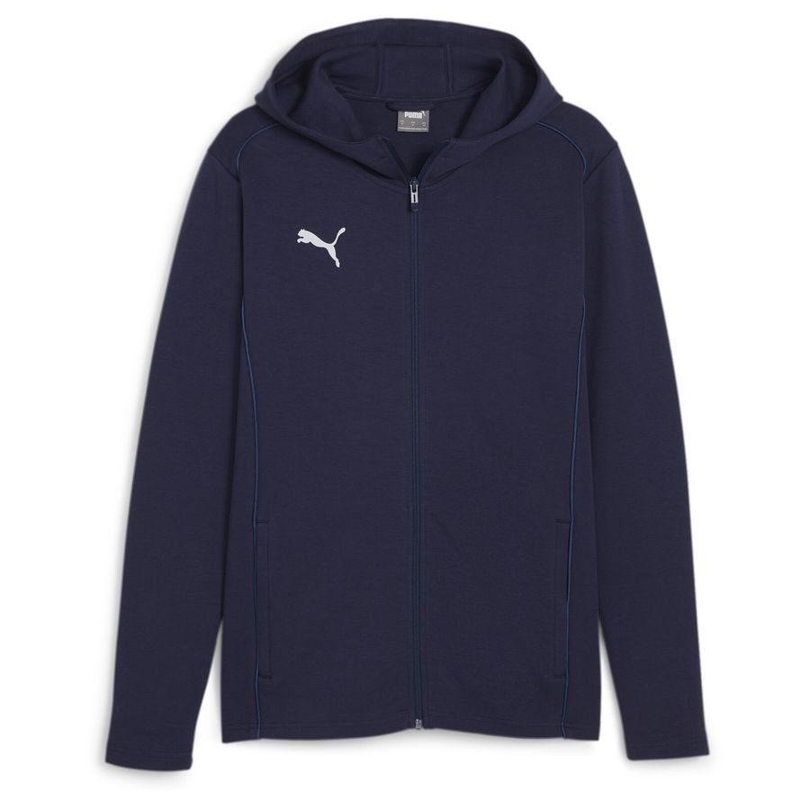 PUMA Sweat à Capuche teamFINAL Casuals Full Zip - Bleu Marine/Argenté