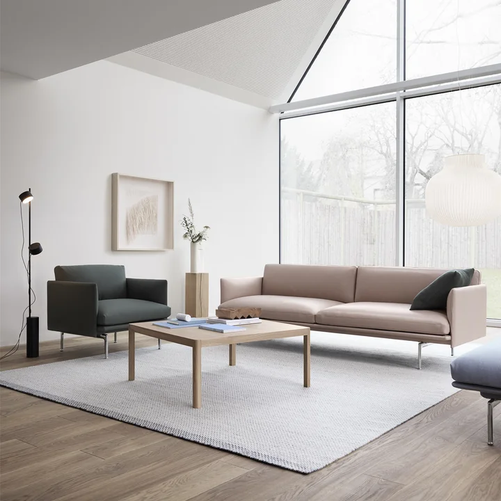 Muuto - Outline Studio Sessel, schwarz / grau (fiord 151)